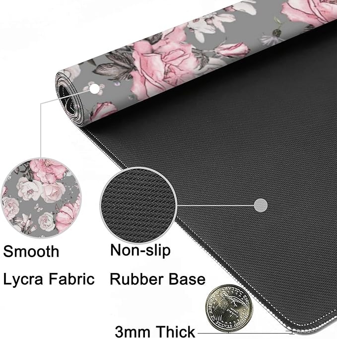Desk Mat, Flower Rose Gaming Mouse Pad, XXL Extended Mouse Pad Mat - Image 5