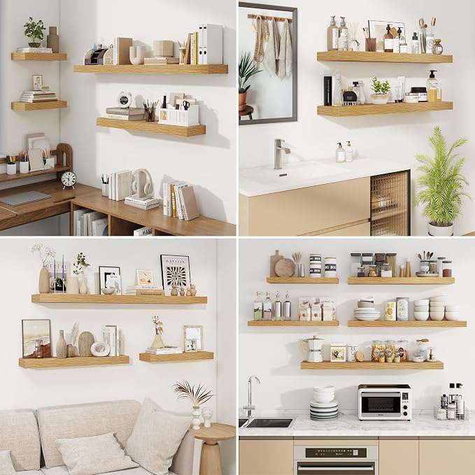 fuqing Floating Shelves for Wall, Wall Mounted Wood Floating Shelf - Image 7