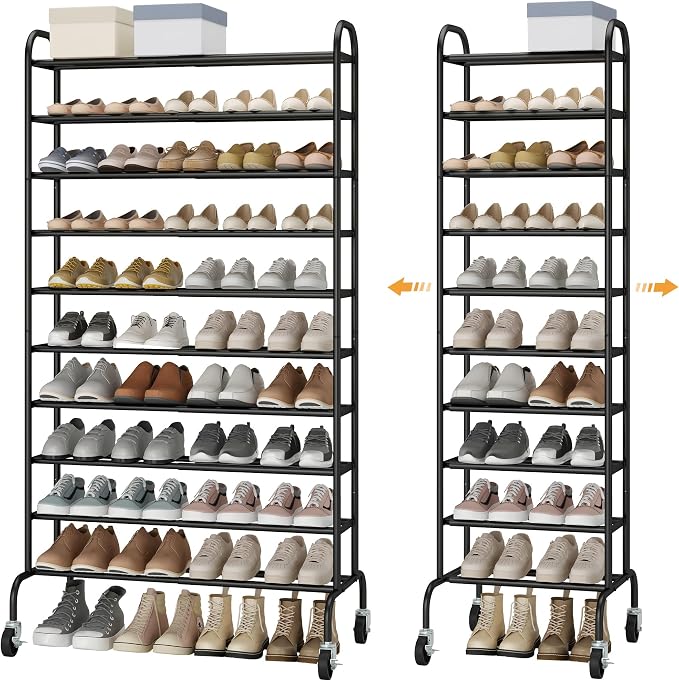 STO STO Expandable Shoe Rack, 10-Tier Metal Tall Shoe Rack by STOSTO