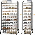 STO STO Expandable Shoe Rack, 10-Tier Metal Tall Shoe Rack by STOSTO