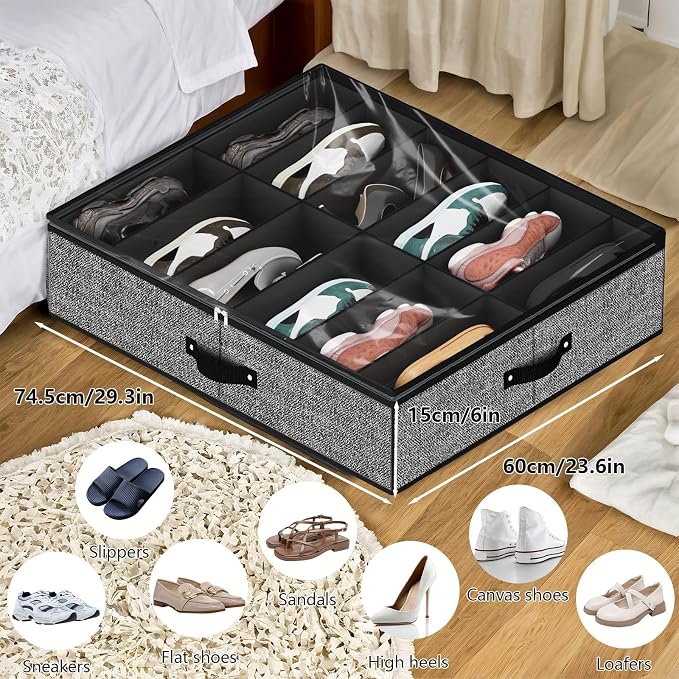homyfort Under Bed Shoe Storage Organizer - Image 2