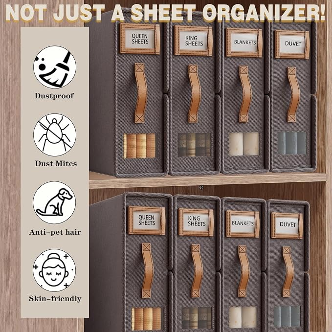 Bed Sheet Organizers and Storage – Foldable Linen Closet Organizers - Image 4