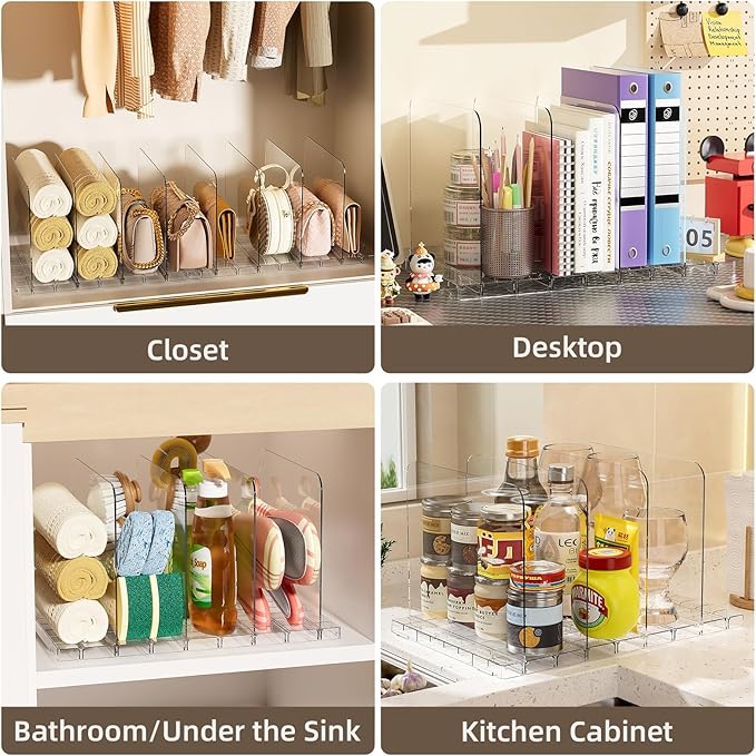 Bag & Purse Organizer for Closet Shelf Stackable Acrylic Shelf Dividers for - Image 4