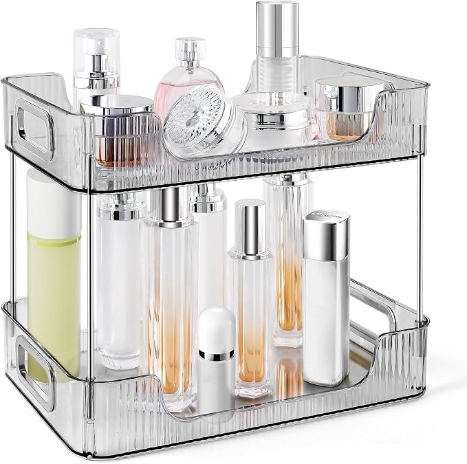 2-Tier Bathroom Counter Organizer Countertop Storage, Dresser Organizer Vanity by TENDER+EPOCH