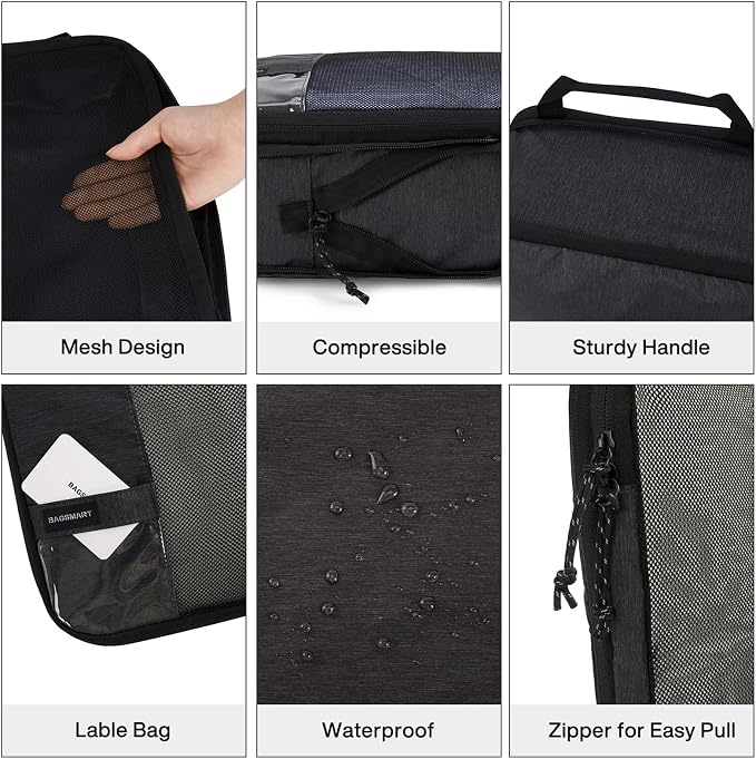 BAGSMART 6 Set /4 Set/2 Set Compression Packing Cubes - Image 5