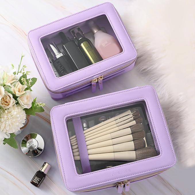Aveniee Clear Makeup Bags, Double Layer Cosmetic Bags - Image 5