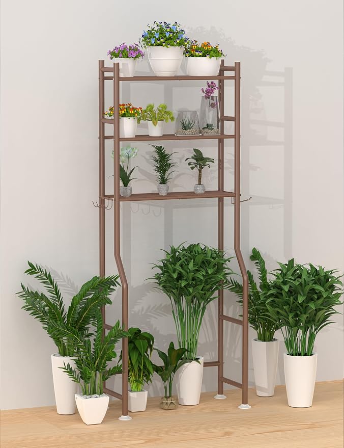3-Tier Over The Toilet Storage, Freestanding Metal Bathroom Shelves - Image 2