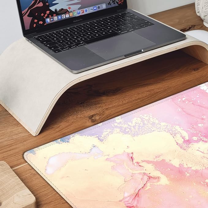 Cute Pink Marble Large Mouse Pad, Gaming Keyboard Desk Pad, Extended Mouse Mat - Image 8