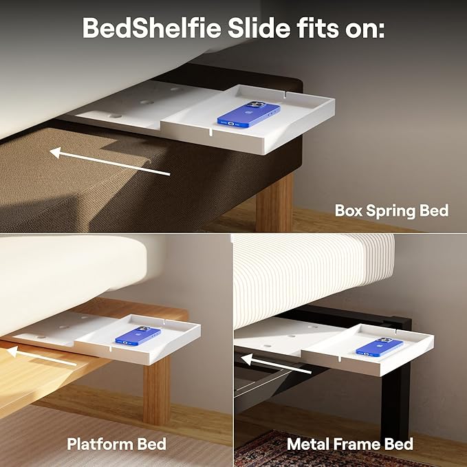 BedShelfie Bedside Shelf for Dorm Room Bunk Bed & Top Bunk, College Dorm Room - Image 3