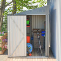 4x7 FT Outdoor Storage Shed, Lean to Lockable Metal Garden Shed Steel by Unknown