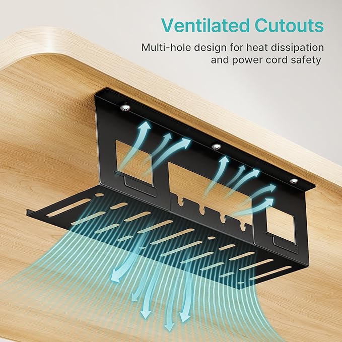 Under Desk Cable Management Tray, 15.7 Inches Metal Cord Organizer Rack - Image 6