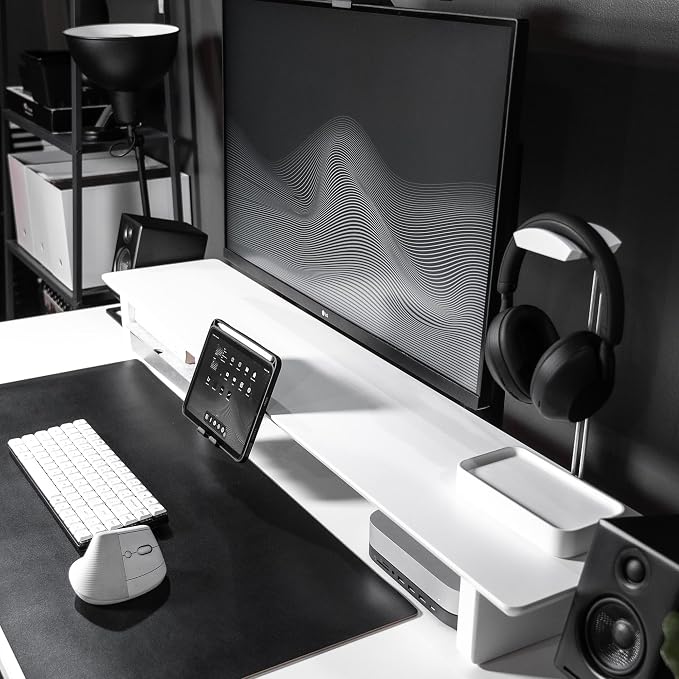 Raico Desk Cockpit Shelf Monitor Stand System Dual Screen Setup Wood Large Desk - Image 5