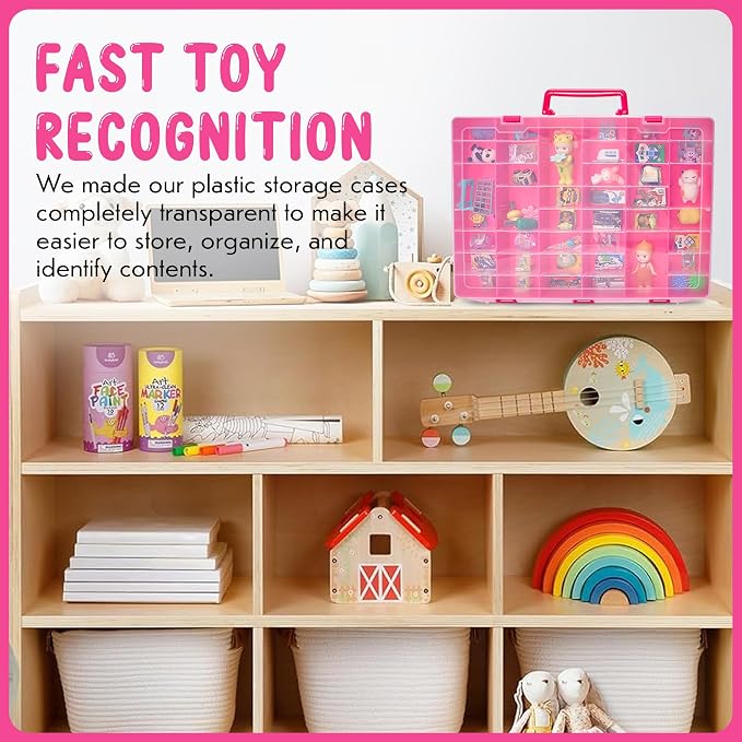 Mini Toy Organizer Box – 48 Compartment Storage Case - Image 8