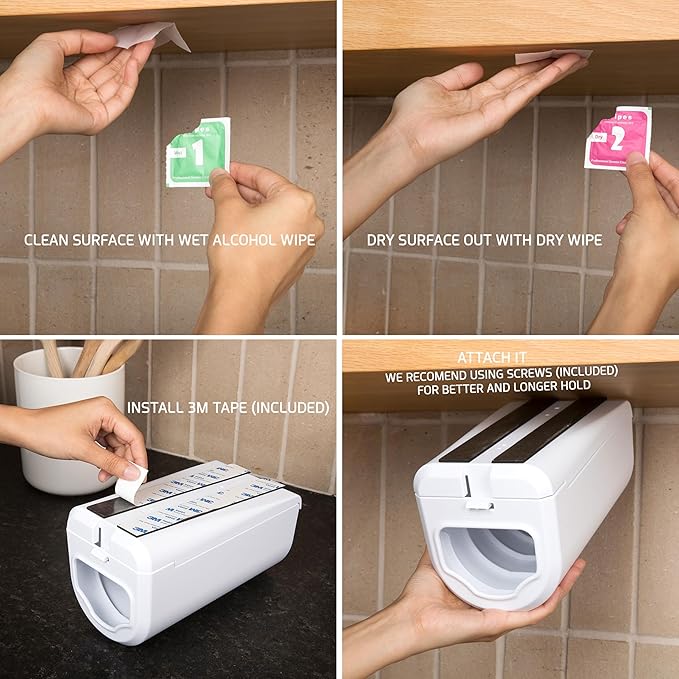 ELYPRO Dispenser for Ziplock Bags size Quart, and Snack Bags | Under-Cabinet or - Image 6
