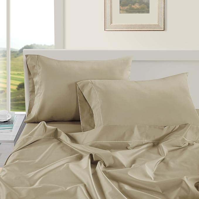 LANE LINEN Pillow Case Covers King Set of 2 100% Egyptian Cotton Sateen Soft - Image 3