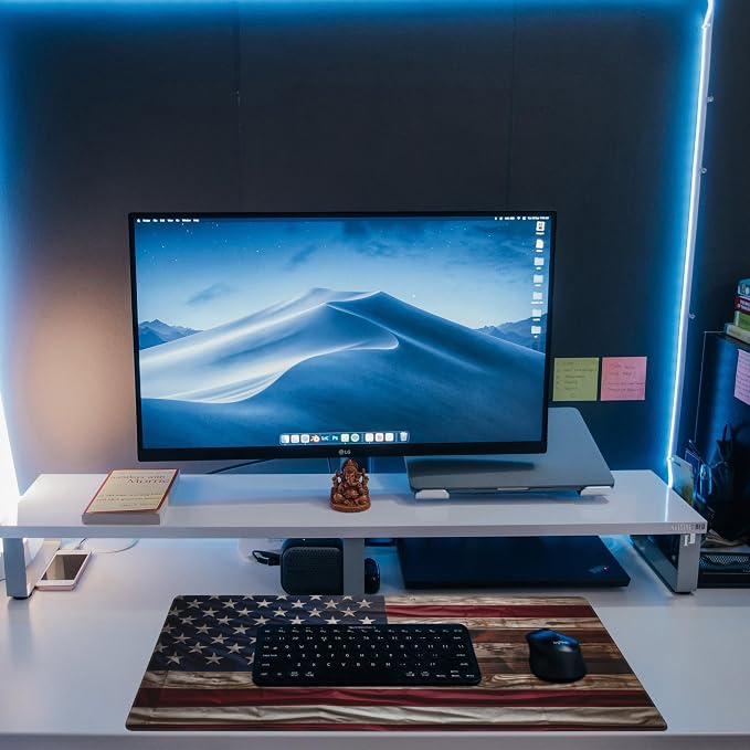 Large Gaming Mouse Pad for Desk, Wooden American Flag Desk Mat, Wooden USA Flag - Image 6