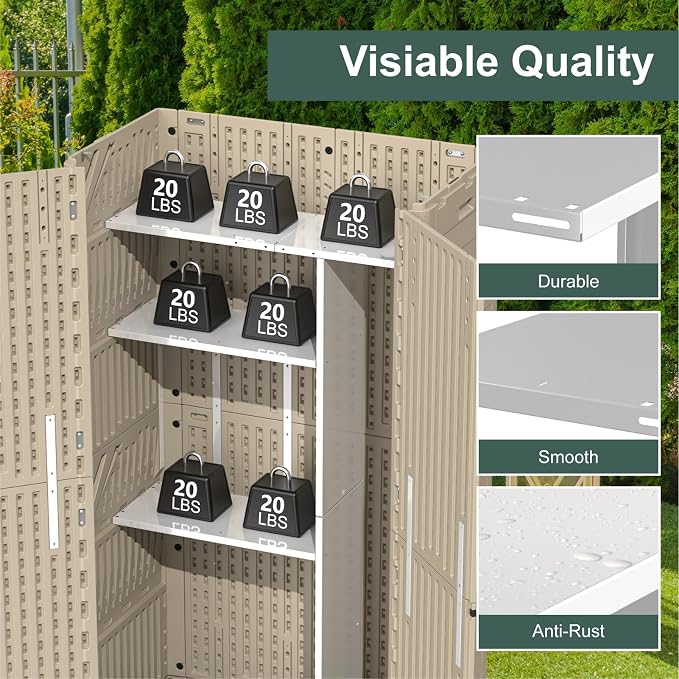 Vertical Storage Shed Shelf, Weatherproof Metal Shelf - Image 5