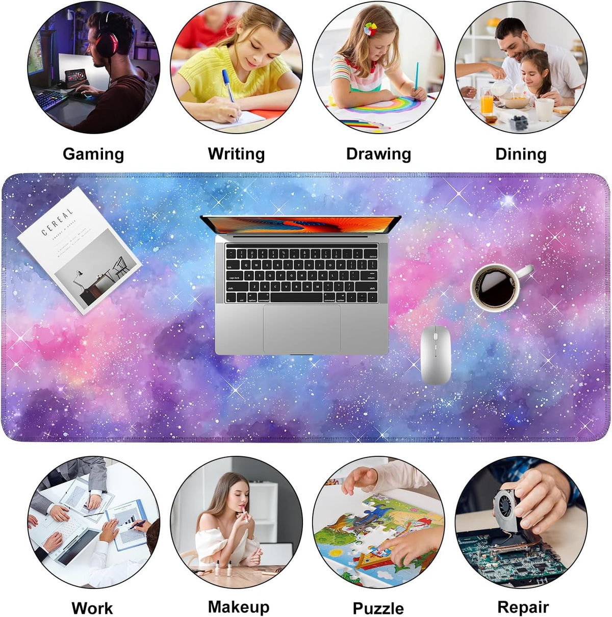 Galaxy Mouse Pad Large, Extended Gaming Desk Mat – 335.43 x 15.75 in