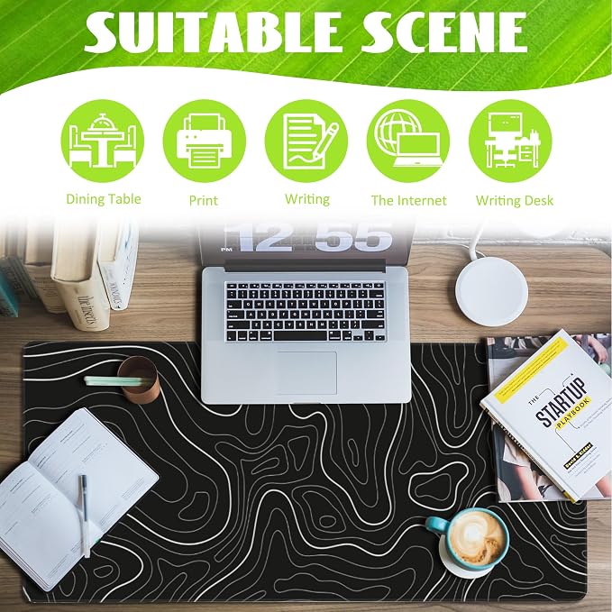 Desk Mat, Topographic Contour Large Gaming Mouse Pad - Image 3