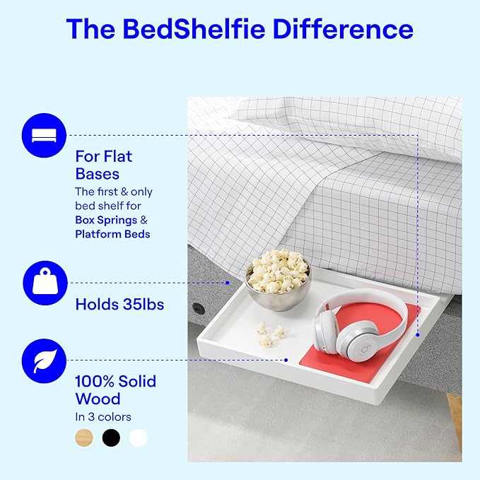 BedShelfie Bedside Shelf for Dorm Room Bunk Bed & Top Bunk, College Dorm Room - Image 4