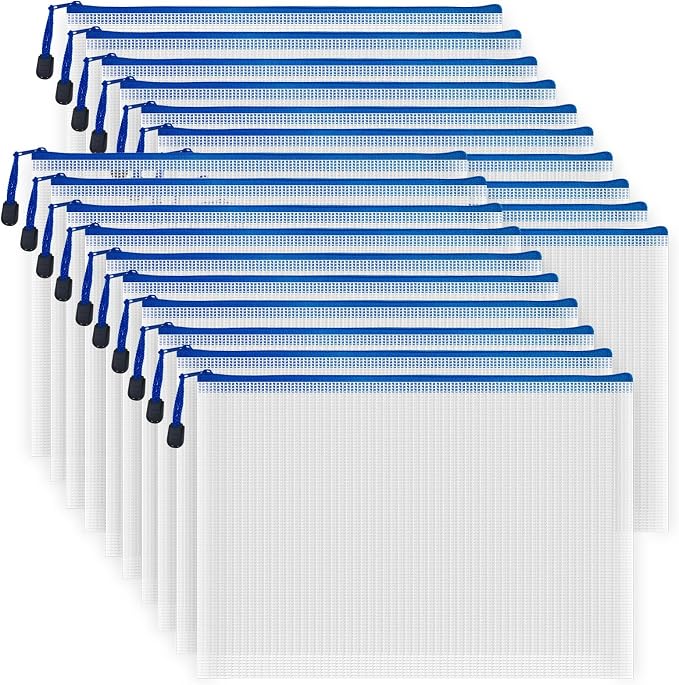 AUSTARK 20 Pcs Zipper File Bags, Plastic Mesh Pouch, Board Game Storage Bag by AUSTARK