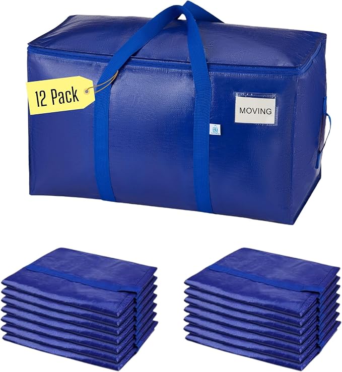VENO 12 Pack Moving Bags, Upgraded Heavy Duty, Moving Boxes Alternative by Veno