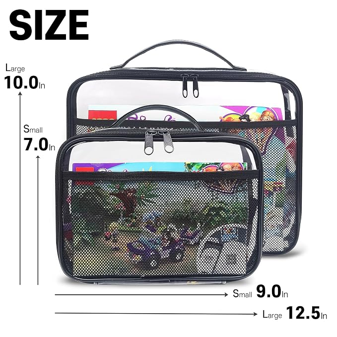 holay 4 Packs PVC Zippered Blocks Set, Board game Storage Organizer Case - Image 3
