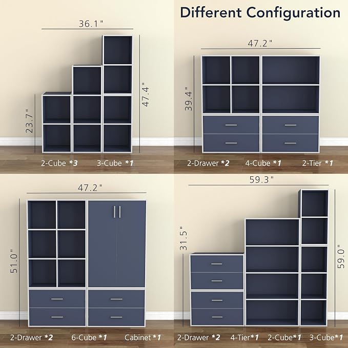 Homes: Inside + Out Apexa 3-Tier Stackable Wood Bookcase - Image 11