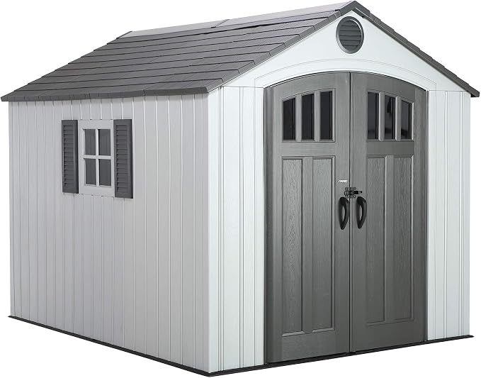 Lifetime 8 x 10 Ft Outdoor Storage Shed, Dual-Wall HDPE Construction, by Lifetime