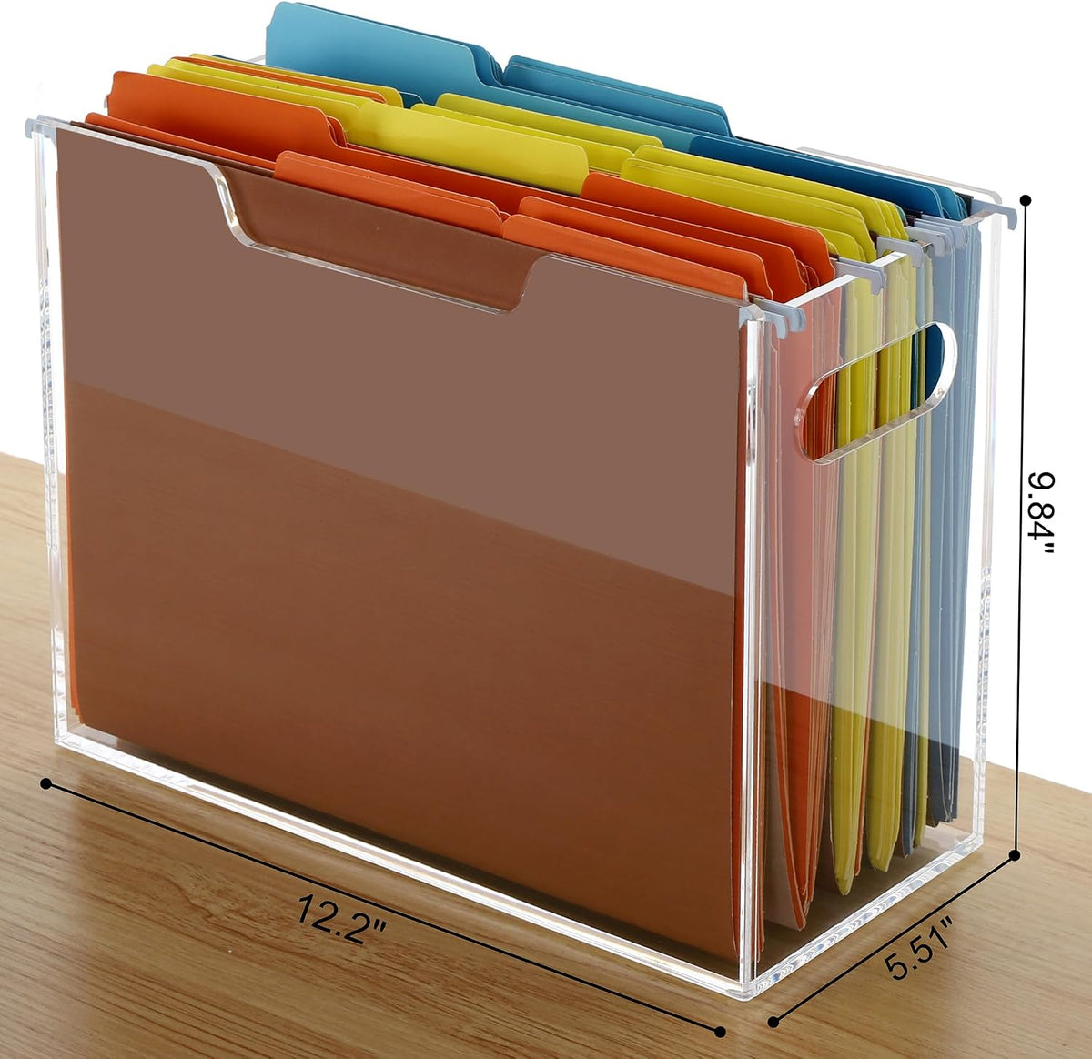DINGHUO Acrylic File Folder Organizer, Hanging File Organizer Box