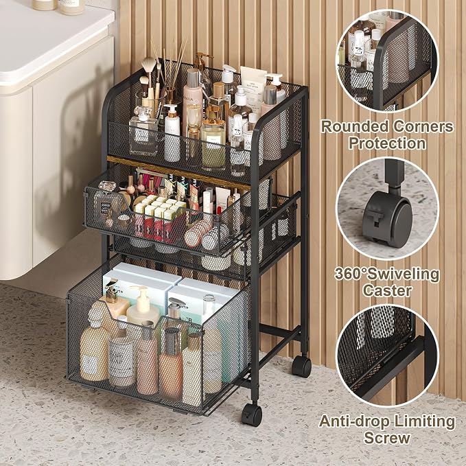 4-Tier Rolling Utility Cart - Image 7