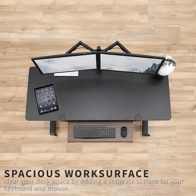 VIVO Large Clamp-on Computer Keyboard and Mouse Under Desk Slider Tray - Image 2