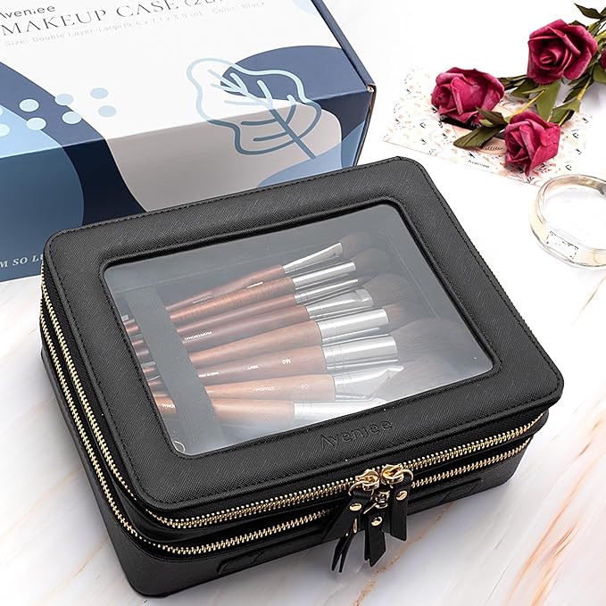 Aveniee Clear Makeup Bags, Double Layer Cosmetic Bags - Image 6