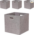 Cube Storage Organizer Bins 13×13x13 Inch, 4 Pack Collapsible Linen Fabric by Fboxac