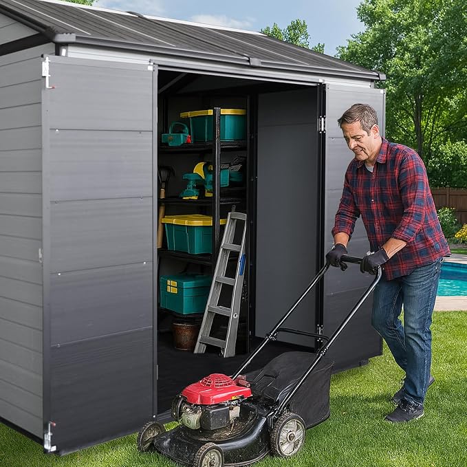 8x6ft Resin Outdoor Storage Shed - Image 8