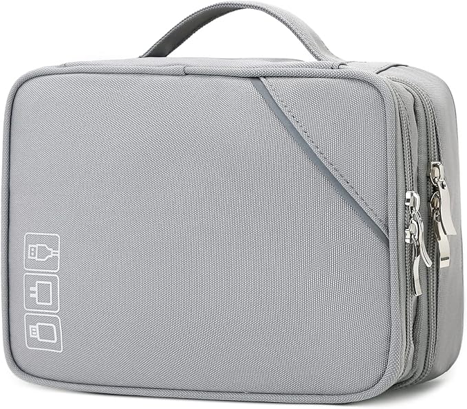 Lanola Travel Cable Organizer Bag, Electronic Accessories Case Portable Double by Lanola