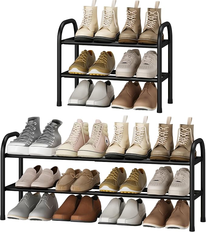 STO STO Expandable Shoe Rack, 2-Tier Metal Small Shoe Rack by STOSTO