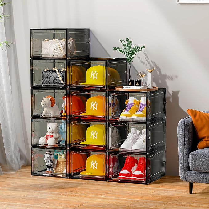 Hat Organizer Box, Stackable Clear Baseball Caps Holder Box Containers - Image 7