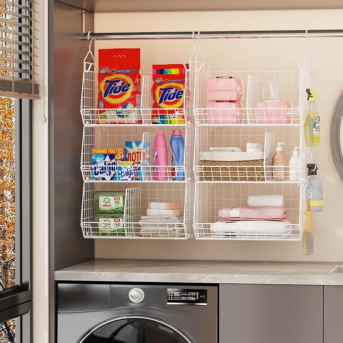 6 Tier Extra Large Hanging Closet Organizer, Closet Storage Hanging - Image 5