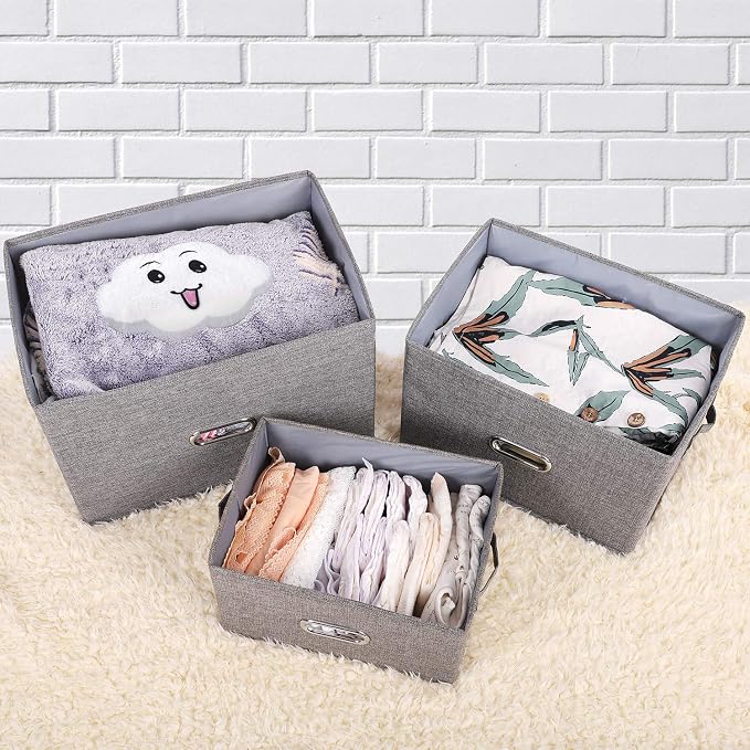 Linen Fabric Collapsible Storage Bins - Image 4