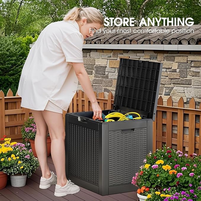 32 * 2 Gallon Outdoor storage deck Box Waterproof ，garden tool, backyard cushion - Image 7