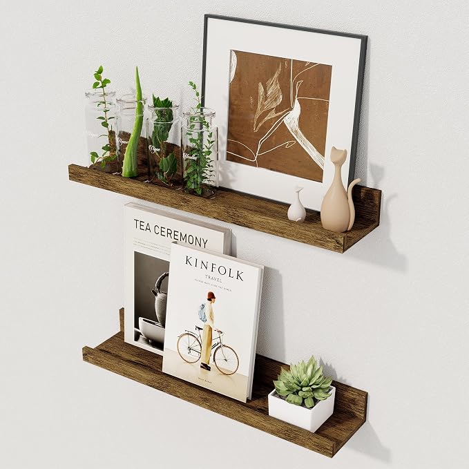 Axeman Floating Shelves for Wall | Picture Ledge Shelf Set of 2 | Rustic by Axeman