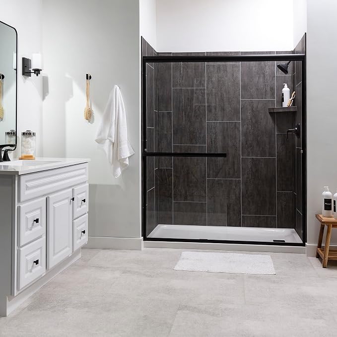 Palisade Vinyl Waterproof Corner Shower Shelf in Ashen Slate - Image 8
