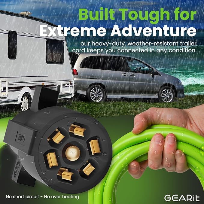 GEARit 7-Way Trailer Extension Cord 7-Pin Trailer Plug Inline Cord Wire Harness - Image 3