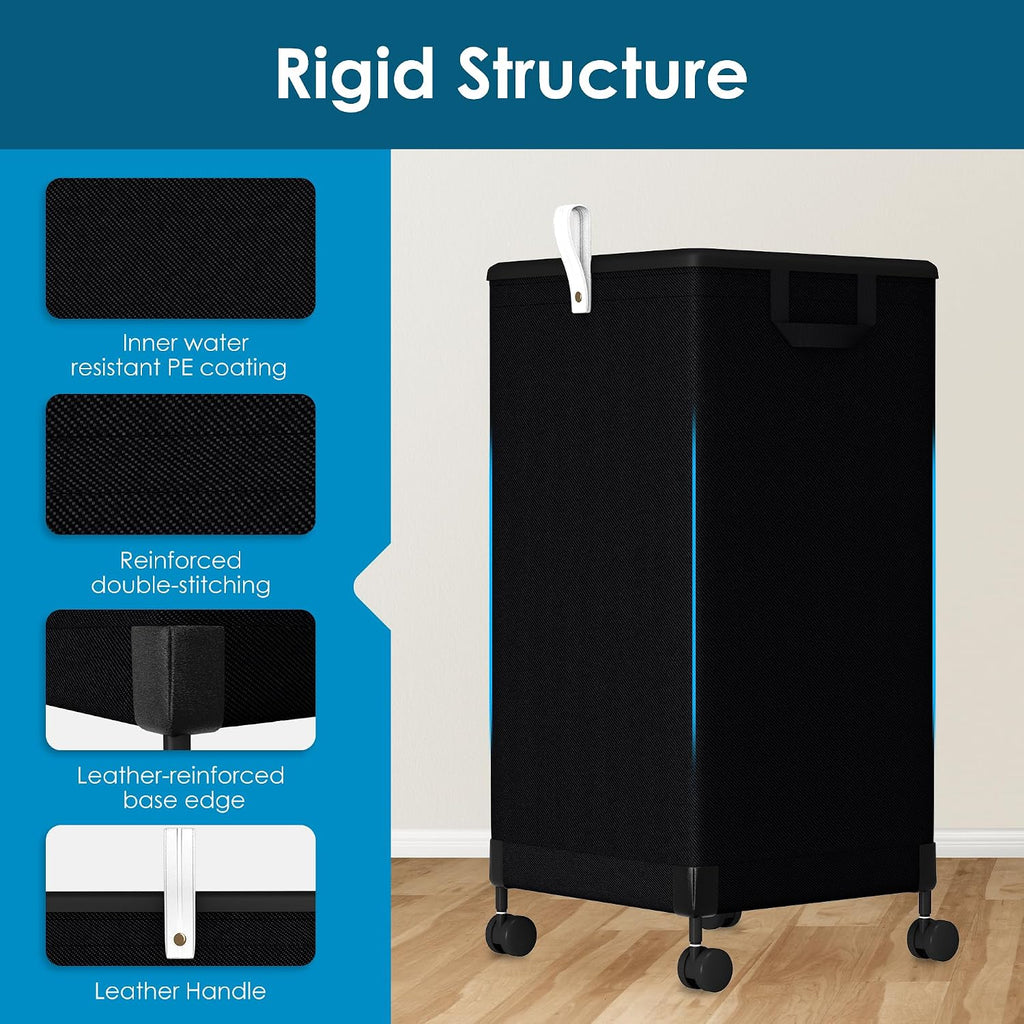 Laundry Basket With Wheels 105L, Large Rolling Laundry Hamper With