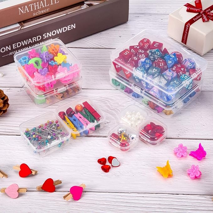 SATINIOR 48 Packs Clear Small Plastic Containers Transparent Storage Box - Image 5