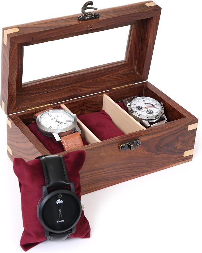Wooden Watch Box for Men & Women, Watch Organizer & Display Case, Premium - Image 6