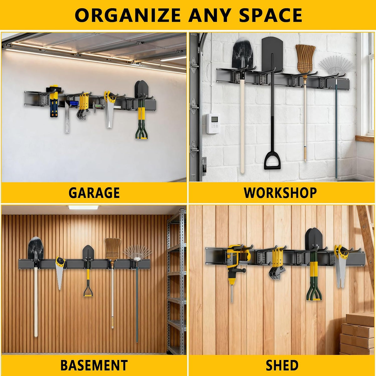 Garage Tool Organizer Wall Mount, 48inch Heavy-Duty Garage Storage