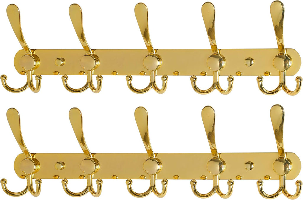 Coat Rack Wall Mounted - 5 Tri Hooks, Heavy Duty, Stainless Steel