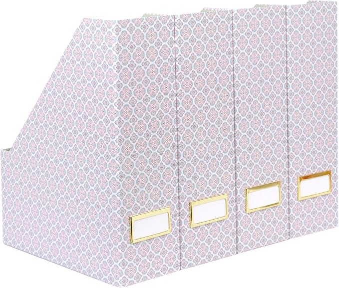 BLU MONACO Foldable Magazine File Holder Set of 4 by Blu_Monaco
